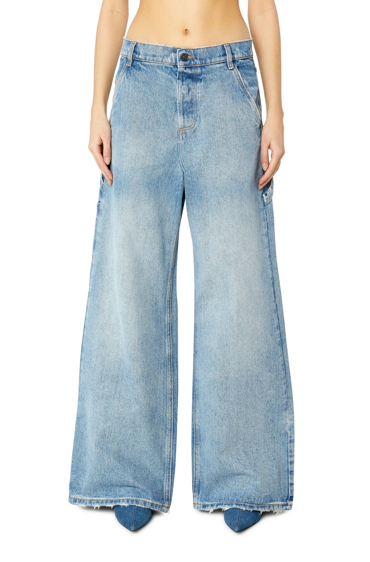 DIESEL Straight jeans hlače - D-Sire 0EMAG Modra - Light Blue 