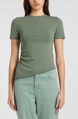 Monochrome pletena majica s kratkimi rokavi iz viskozne mešanice