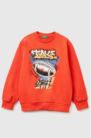 Bombažen pulover s potiskom spredaj ali zadaj