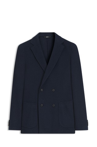 Slim fit suknjič z dvorednim zapenjanjem