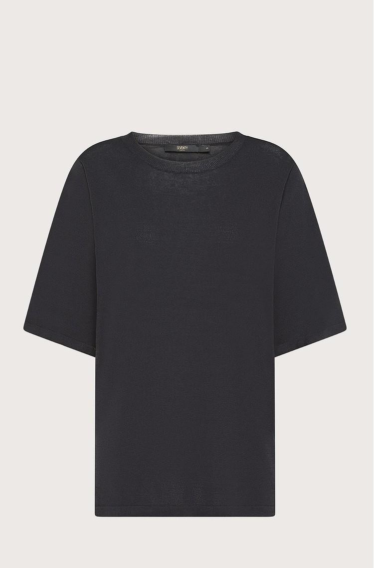 SEVENTY Majica s kratkimi rokavi iz viskozne mešanice Modra - Dark Blue 