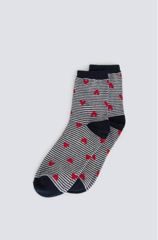 Long striped with hearts sock