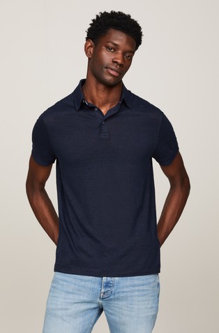 Premium regular fit polo majica iz lanene mešanice
