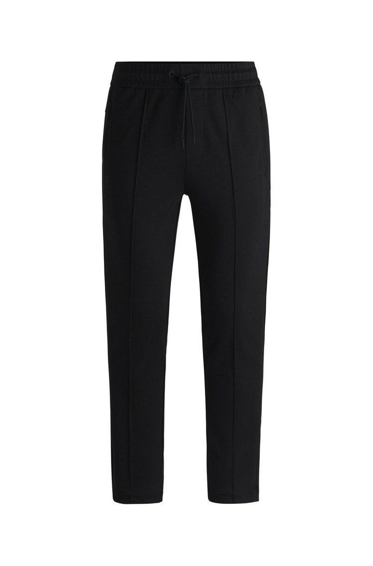 HUGO BOSS Regular-fit tracksuit bottoms in cotton-blend Black 