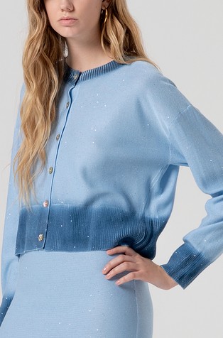 Regular cardigan with sequins