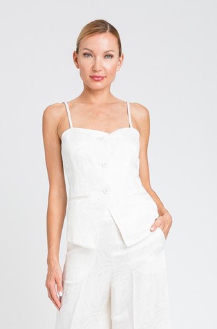 Top in jacquard satin