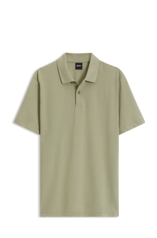 Cotton-blend short-sleeved polo shirt