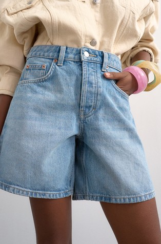 TSVIGGA denim kratke hlače z visokim pasom