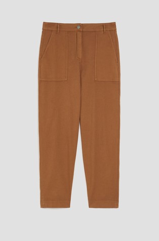 High waisted cotton trousers