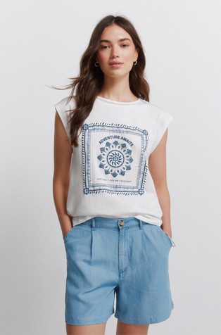 Majica s kratkimi rokavi in potiskom