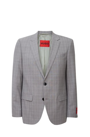 Sim fit checked jacket in wool-blend