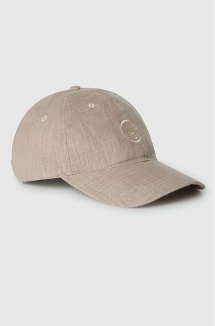Linen-blend baseball cap