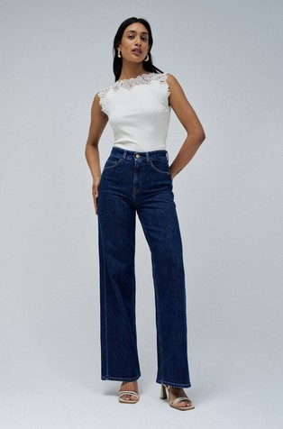 SALSA JEANS Sleeveless top with lace embroidery White 5
