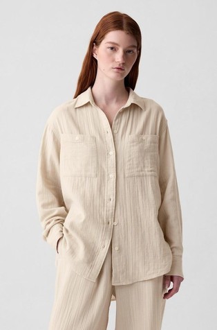 Crinkle Gauze Big Shirt