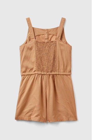 BENETTON Pajac iz viskozne mešanice z zatezno vrvico Rjava - Brown 2