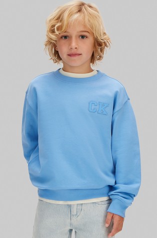 Relaxed fit logo bombažen pulover