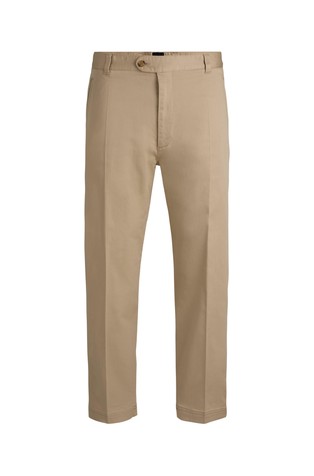 Straight-fit trousers in stretch-cotton dobby