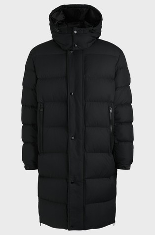 HUGO BOSS Vodoodbojna puhovka s snemljivo kapuco Črna - Black 5