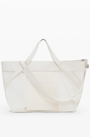 DESIGUAL Large mesh shopper bag White 3