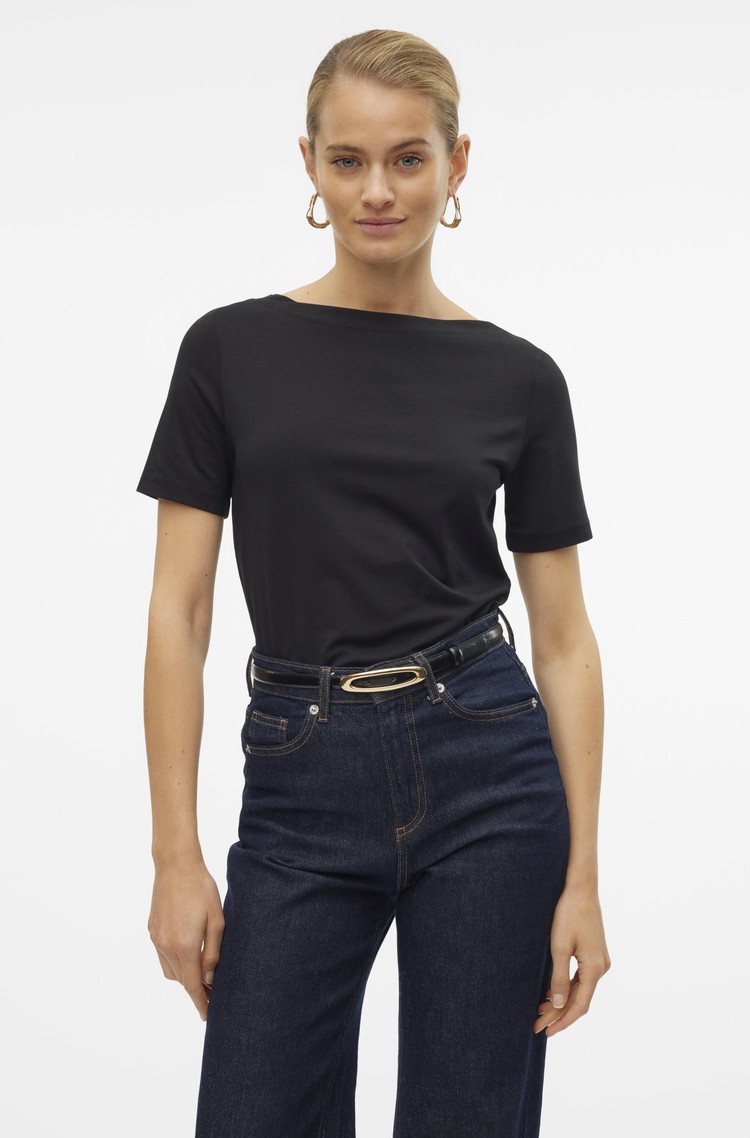 VERO MODA VMPANDA T-shirt in modal-blend Black 