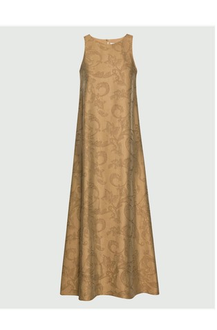 Midi sleeveless dress in viscose-blend