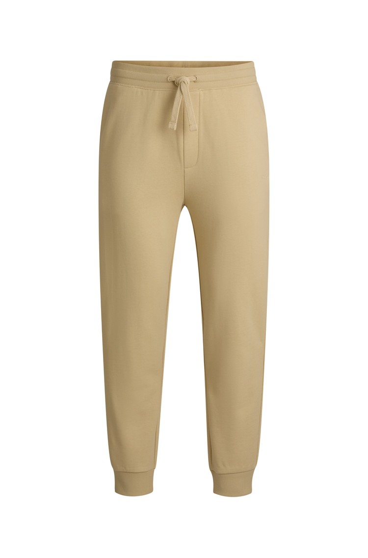 HUGO BOSS Bombažna logo trenirka s frotirano notranjostjo Bež - Open Beige 