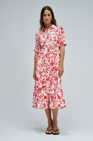 Srajčna obleka s cvetličnim vzorcem