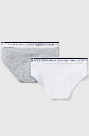 BENETTON Two briefs with logoed elastic White / Gray 2