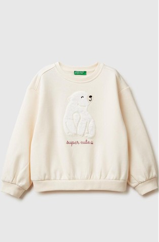 Sweatshirt with fluffy animal motif