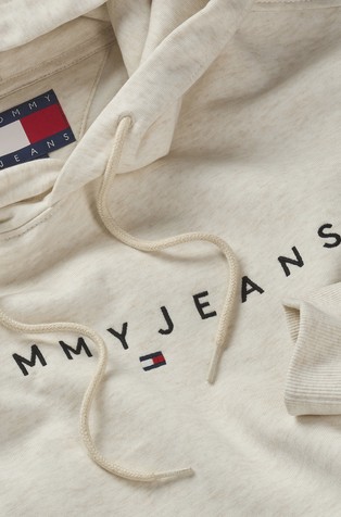TOMMY HILFIGER Logo pulover s kapuco Bež - Light Beige 5