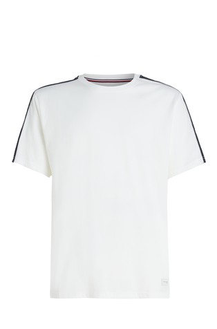 TOMMY HILFIGER TH Established majica s kratkimi rokavi in logo trakom Bela - White 4