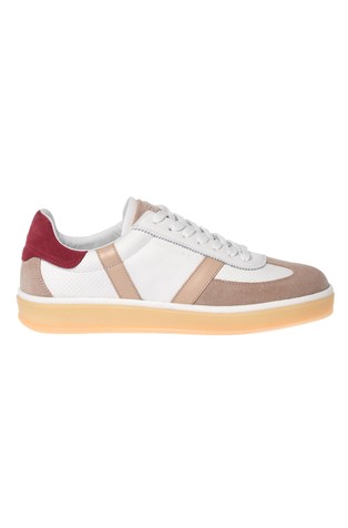 Suede and smooth leather sneakers