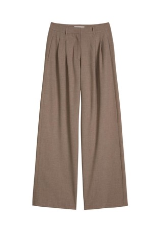 Široke hlače z gubami iz volnene mešanice