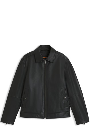 Regular fit jakna iz nappa usnja