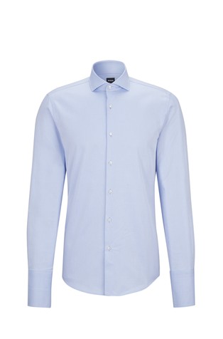 Slim fit strukturirana srajca za manšetne gumbe