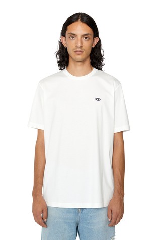 DIESEL Unisex T-shirt with oval D patch White 2