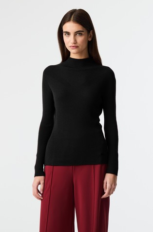 Brezšiven 3D volnen pulover s povišanim ovratnikom