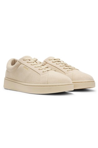 Suede trainers with logo detail