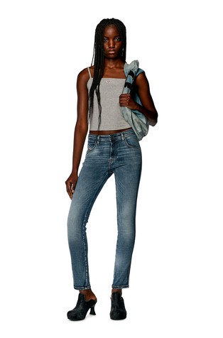 DIESEL Skinny jeans hlače - 2015 Babhila 0PFAW Modra - Medium Blue 3