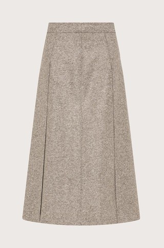 Midi skirt in flat shave-knit with pleats
